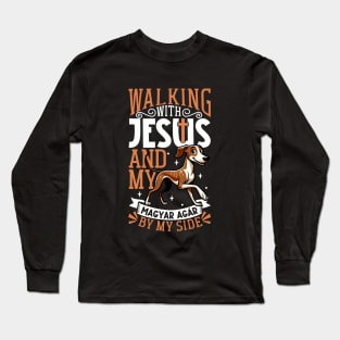 Jesus and dog - Magyar Agár Long Sleeve T-Shirt